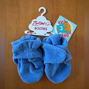 Zutano Fleece Baby Booties 12M Periwinkle NWT